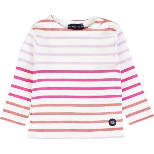 Marinière Tricolore Baby - Coton Épais Enfant Milk/Lantana/Fucsia/Mauve Rose 12 Mois