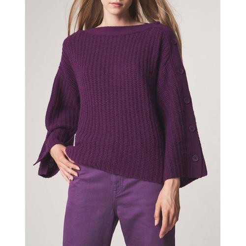 Pull Boutonné En Laine & Alpaga Mélangés Théodore Violet