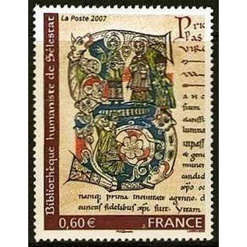 France 2007, Très Beau Timbre Neuf** Luxe Yvert 4013, Lettrine Enluminee Extraite Du Manuscrit "Livre Des Miracles De Saint Foy" Bibliothèque Humaniste De Sélestat.