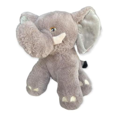 Peluche Tommy L'éléphant, Taupe, 23cm, Position Assise, Toucher Agréable Et Tout Doux, 100% Polyester