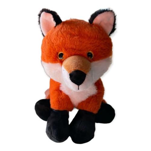 Peluche Telo Le Renard, Marron/Roux, 23cm, Position Assise, Toucher Agréable Et Tout Doux, 100% Polyester