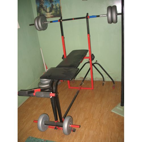 Banc De Musculation Avec 10 Disques De 4 À 10 Kg