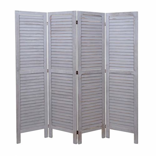 Paravent Hwc-G30, Cloison De Séparation, Pare-Vue, Brise-Vue, Style Shabby Chic, 170x160cm   Gris Foncé