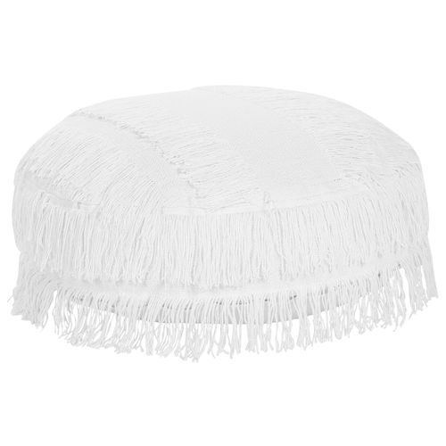 Pouf En Coton Blanc D 50 Cm Oulad