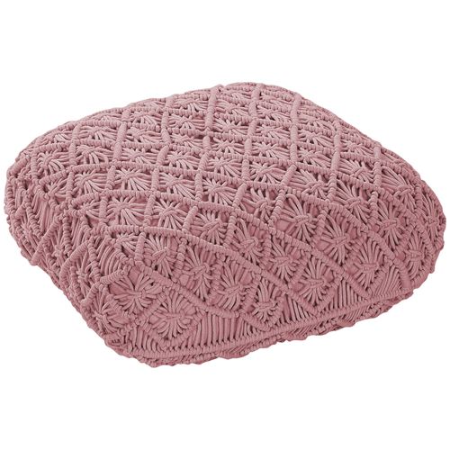 Pouf En Coton Rose 50 X 50 X 20 Cm Berrechid