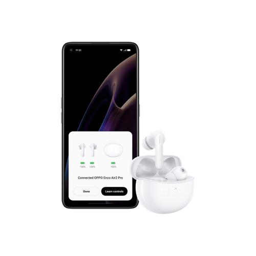 OPPO Enco Air 2 Pro - Écouteurs sans fil avec micro - intra-auriculaire - Bluetooth - Suppresseur de bruit actif - blanc