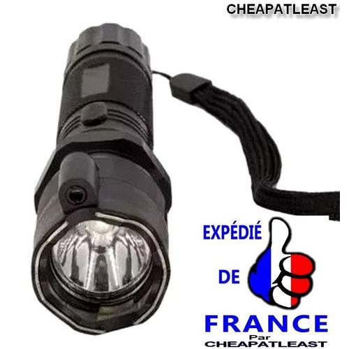 Glamore Lampe de Poche Torche Electrique LED Militaire Puissante  Rechargeable Taser Tactique Police Etanche Stroboscopique 7W 2PCS