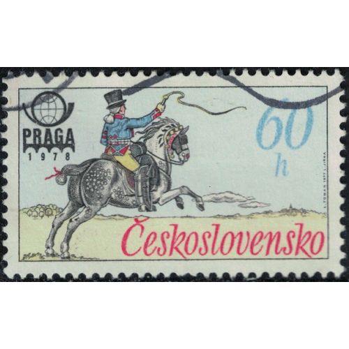 Tchécoslovaquie 1977 Oblitéré Used Cavalier De La Poste Française Y&t Cs 2116 Su