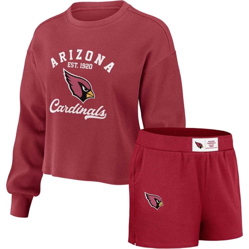 Ensemble De Détente Pour Femme Wear By Erin Andrews Cardinal Arizona Cardinals Avec T-Shirt À Manches Longues Et Short En Tricot Gaufré