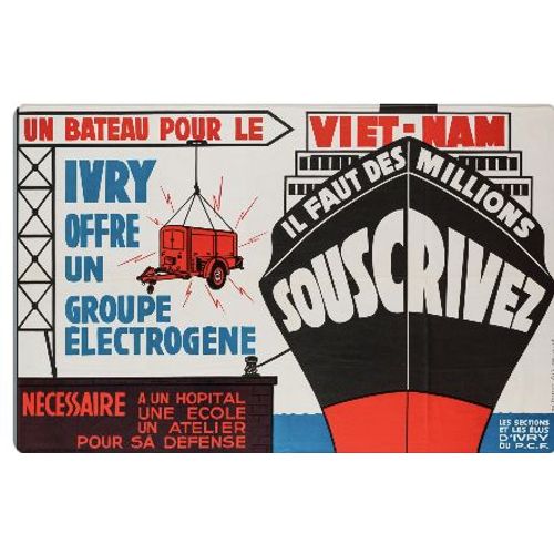 Affiche Parti Communiste Vietnam Bateau