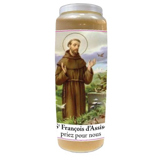 Bougie neuvaine Saint-François d'Assise