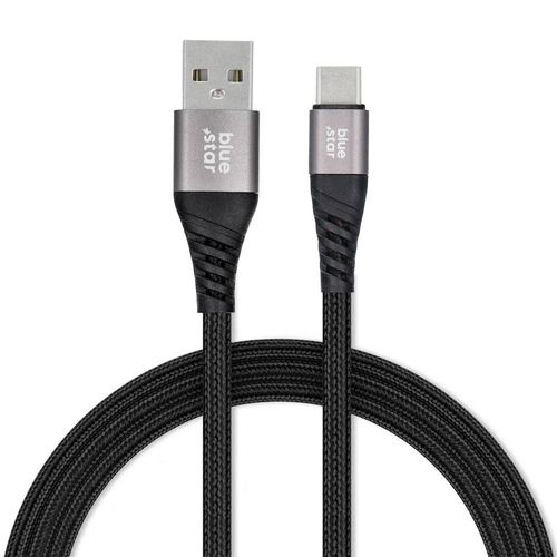 Cable USB-A vers USB-C nylon tressé robuste longueur 1,2m puissance 20W Bluesta