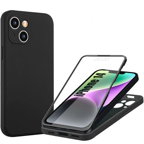 Coque 360 Pour Iphone 14 Noir, Protection Intégrale Hybride Anti-Rayures