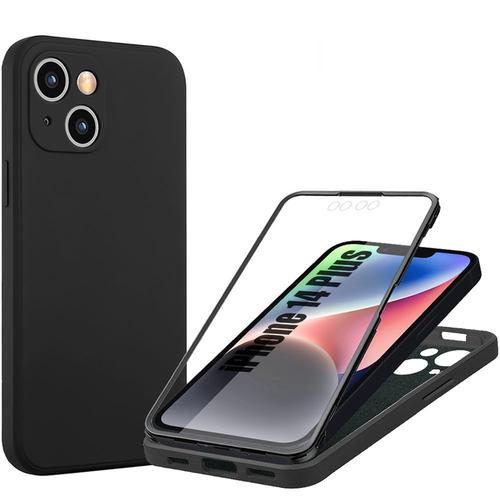 Coque Pour Iphone 14 Plus Protection Intégrale Noir Antichoc Anti-Rayures