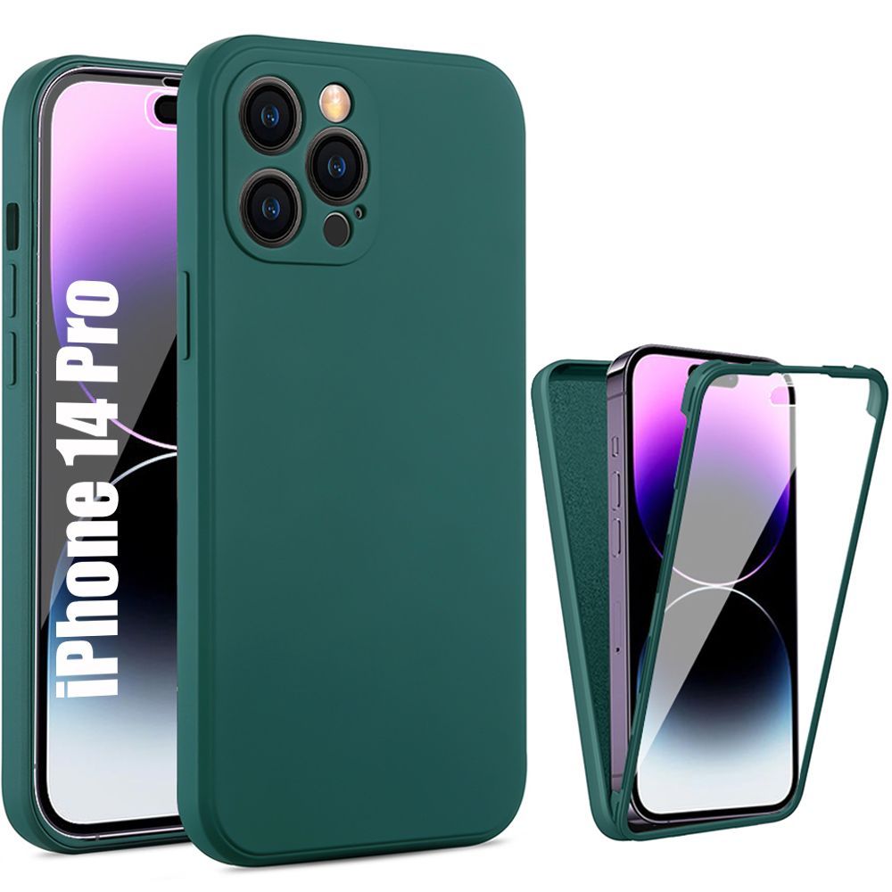 Coque Pour Iphone 14 Pro Vert Nuit Protection Intégrale Antichoc Anti-Rayures