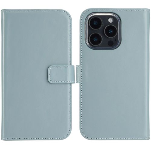 Selencia Étui De Téléphone Portefeuille En Cuir Véritable Iphone 16 Pro Max Air Blue