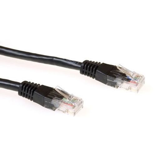 ECON-Line - Cordon de raccordement - RJ-45 (M) pour RJ-45 (M) - 5 m - UTP - CAT 6 - noir, RAL 9011