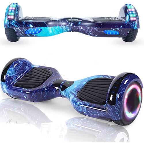 Hoverboard 6.5" Bleu Ciel 400w, Roues Led - Vitesse Max 12km/H - Autonomie 6km - Pour Enfants Et Adolescents