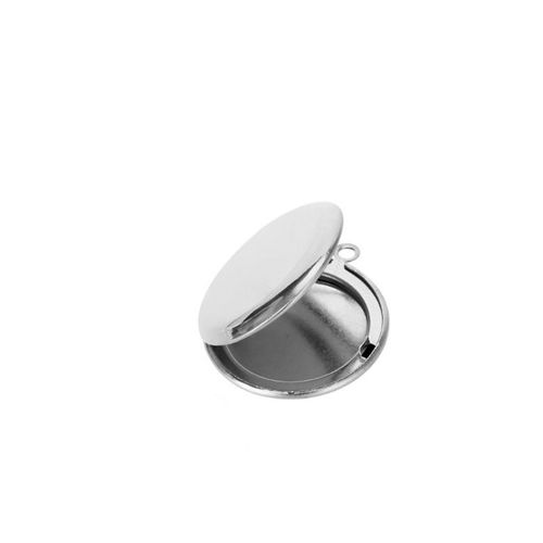 Collier Médaillon Photo Rond En Acier Inoxydable Argent