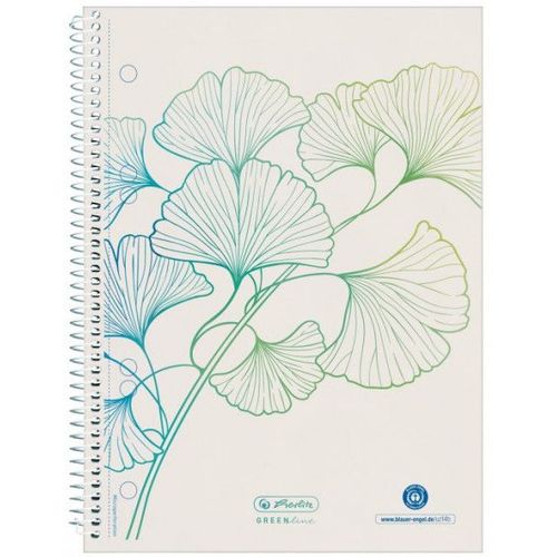 Herlitz Greenline Bloc-Notes A5 70 Feuilles Blanc Spiralé Quadrillé