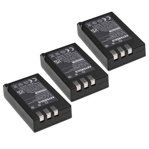 EXTENSILO 3x Batteries compatible avec Fujifilm FinePix S100, S100FS, S200, S200EXR appareil photo, reflex numérique (1100mAh, 7,2V, Li-ion)