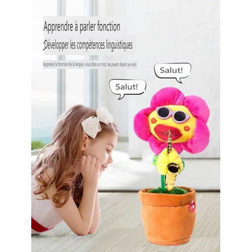 Saxophone Soufflant Fleurs Enchanteresses Tournesol Chantant Et Dansant Jouets Pour Enfants Garçons Et Filles Saint Valentin Cadeau D'anniversaire Parlant 520