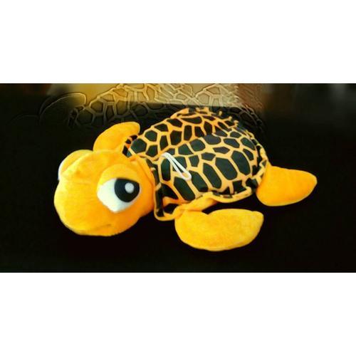 Peluche Doudou Tout Doux - Belle Tortue Originale - Animal Animaux Original En Forme De Tortu - Peluche Figurine Ou Déco Décoration De Chambre - Pour Enfant Fille Ou Garçon Garcon - Noire Orange Noir