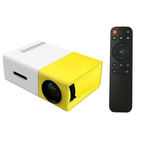 Mini projecteur YG300 LED 1080P portable avec télécommande pour smartphone  ordinateur portable YG-300 jaune et blanc