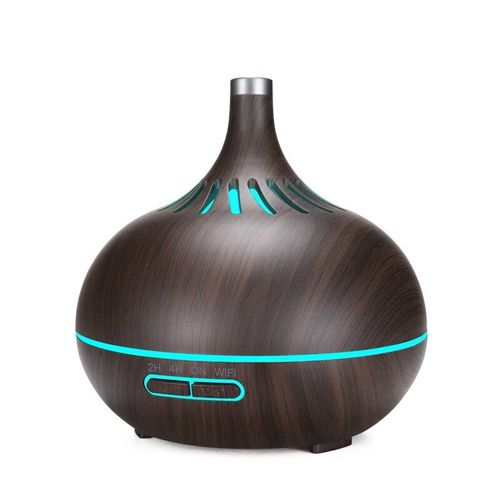 Diffuseur d'huile essentielle, humidificateur d'air intelligent WiFi, fonctionne avec Alexa et Google Home, prise EU Deep Wood