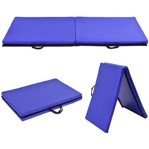 Costway Tapis De Gymnastique Pliable 180 X 60 X 3,8cm Matelas De Fitness Portable Natte De Gym Pour Fitness, Yoga, Sport Et Exercice