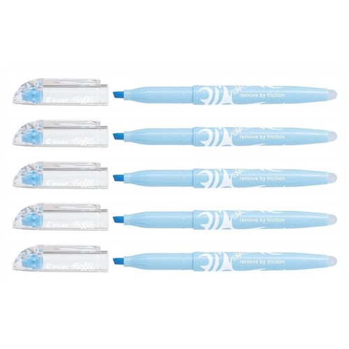 Pilot Lot De 5 Surligneurs Frixion Light Natural Pointe Biseautée Bleu Ciel
