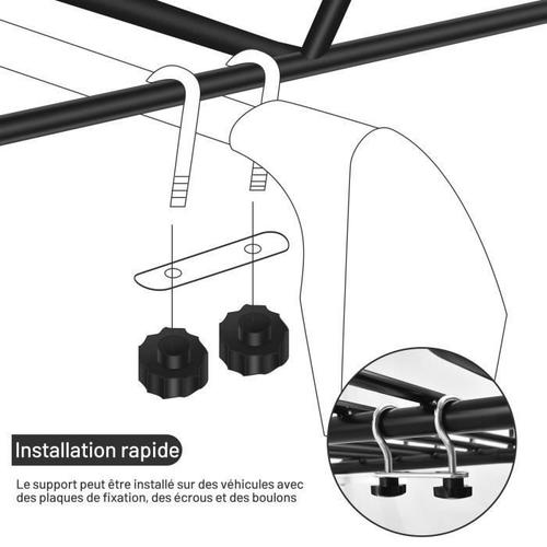 COSTWAY Porte-Bagage de Voiture en Métal Panier de Toit pour Voiture  120X98X16.5 CM Charge Max.110 kg Noir
