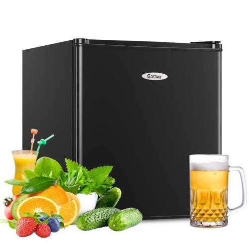 COSTWAY Mini Frigo Mini Réfrigérateur Silencieux 46L Table Top Intégrable Noir 47 x 45 x 50 cm pour Chambre ou Hôtel