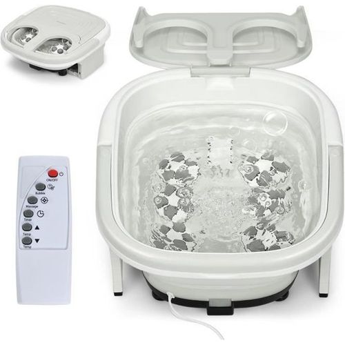 Costway Bain De Pieds Thalasso Balnéothérapie Pliable Avec Télécommande 10-60min Minuterie 36-48 ? Avec Massage À Bulles,Vibration.