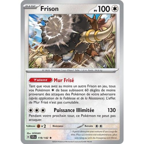 Carte Pokémon - Frison - 119/142 - Holo-Rare - Ev7 Couronne Stellaire