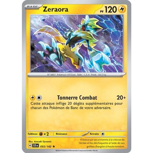 Carte Pokémon - Zeraora - 055/142 - Holo-Rare - Ev7 Couronne Stellaire
