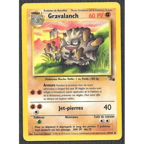 Carte Pokémon Gravalanch 37/62 - Fossile Wizards (Fr)