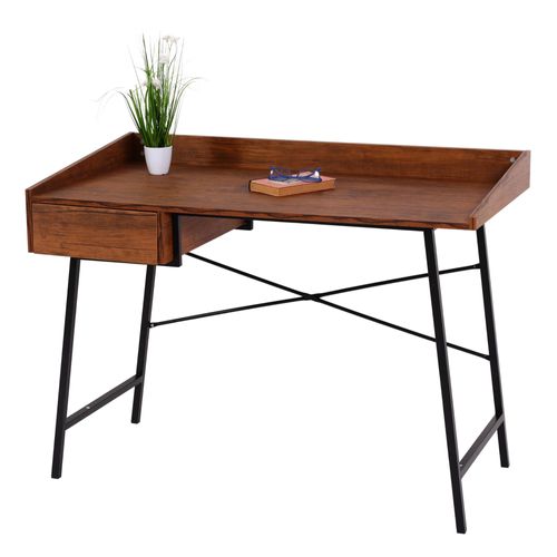 Table De Chevet Hwc-J97, Table De Maquillage, Tiroir Structure 3d 98x114x60cm Fsc-Certifié   Brun