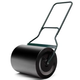 Rouleau à Gazon Jardin COSTWAY - Remplissage Eau ou Sable 60L - Poignée en U et Bouchon de Vidange Amovible