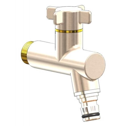 Robinet darrossage Oslo modèle vertical mâle 15x21 et sortie à raccord automatique - finition nickelé