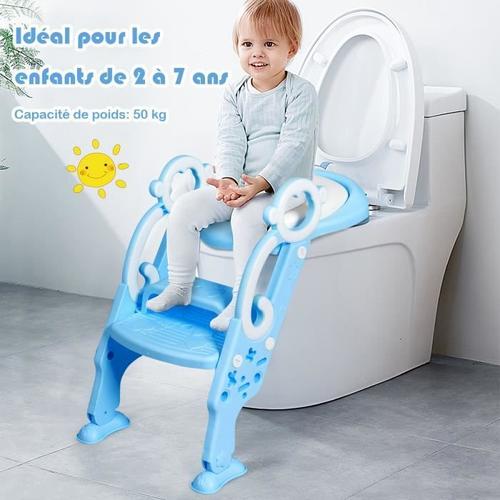 Costway Siège De Toilette Pour Enfants Pliable Hauteur Réglable Poids 75kg Avec Coussin Amovible Et Doux En Pp+Pvc Réducteur Wc Bébé