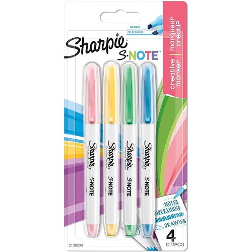 Sharpie Blister De 4 Marqueurs Créatif S-Note Pastel