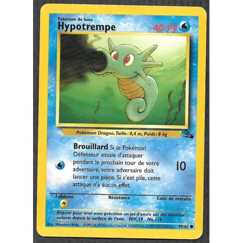 Carte Pokémon Hypotrempe 49/62 - Fossile Wizards (Vf)