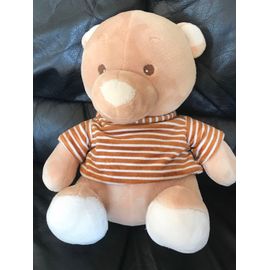 Peluche Ourson Bambi  Assis - 36 Cm - T-Shirt Rayé
