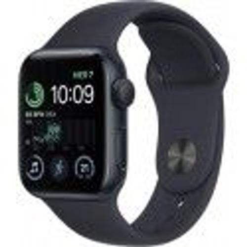 Apple Watch Se (Gps) - 2e Génération - 40 Mm - Aluminium Minuit - Montre Intelligente Avec Bracelet Sport - Fluoroélastomère - Minuit - Taille Du Bracelet : Normal - 32 Go - Wi-Fi, Bluetooth -...