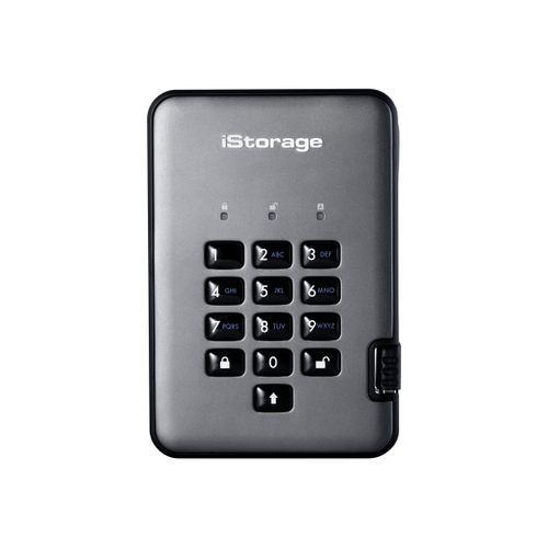 iStorage diskAshur PRO² - Disque dur - chiffré - 1 To - externe (portable) - USB 3.1 - FIPS 197, SHA 256 bits, 256-bit AES-XTS - Conformité TAA