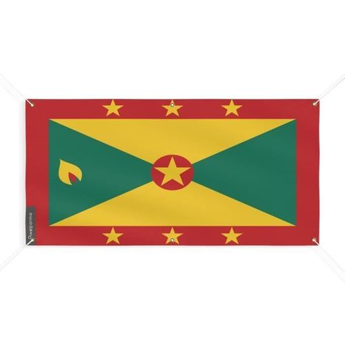 Bannière Drapeau de la Grenade 6 Oeillets 200x400cm en polyester