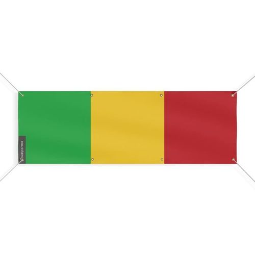 Bannière Drapeau du Mali 8 Oeillets 150x450 cm