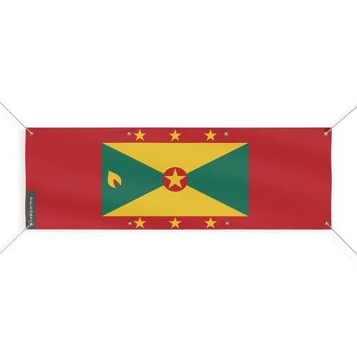 Bannière Drapeau de la Grenade 8 Oeillets 60x180 cm