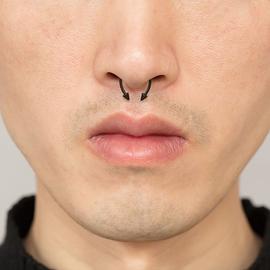 Faux piercing nez aimant anneau de nez couleur argent - faux septum faux  piercing